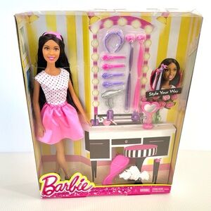 🩷NIB. Barbie Style Your Way Doll with Pink and Purple Accessories